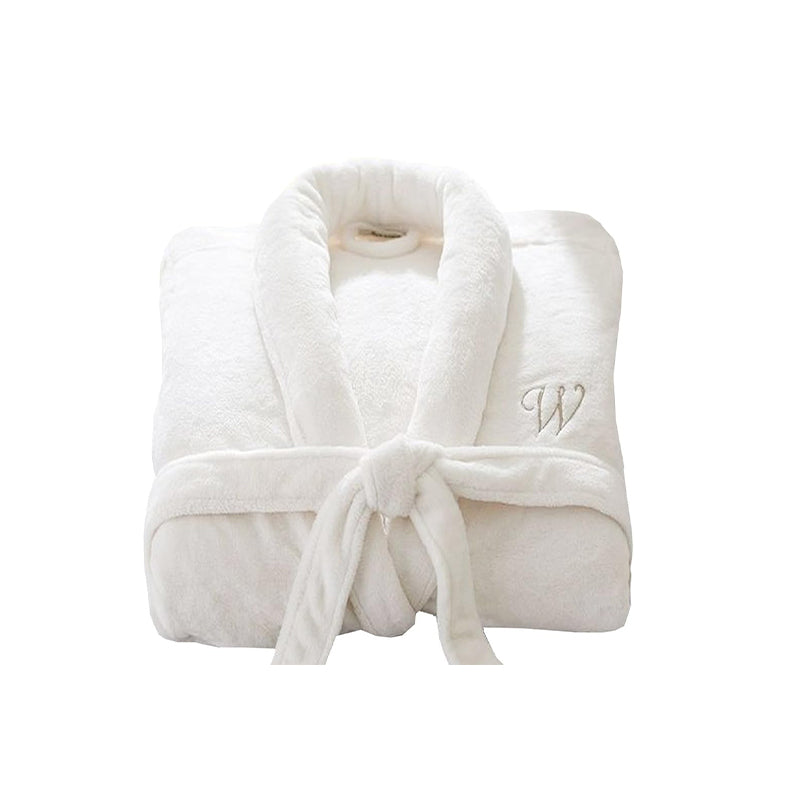 Combed Cotton Velour Embroidered Bath Robe – Luxury Hotel & Spa Robe for Men & Women