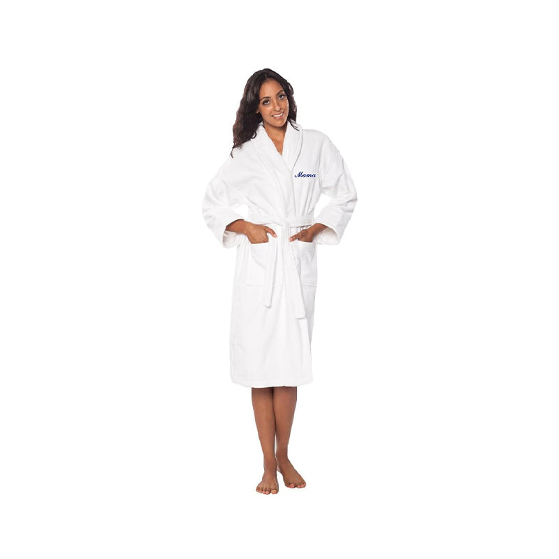 Combed Cotton Velour Embroidered Bath Robe – Luxury Hotel & Spa Robe for Men & Women