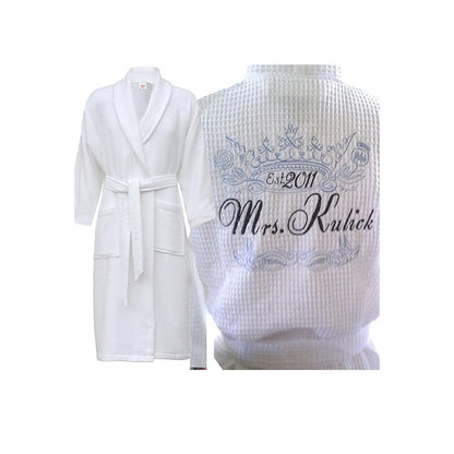 Classic Waffle Weave Cotton Bath Robe – Lightweight Spa Robe for Men & Women