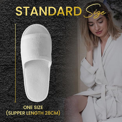 Plush Velvet Hotel & Spa Slippers – Luxury Comfort with Non-Slip Sole (Pair)
